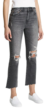 DAZE Shy Girl High Rise Crop Flare Jeans in On the Rocks - Side