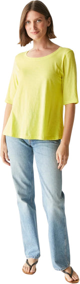 Michael Stars Dua Supima Elbow Length Swing Tee in Peridot