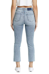 DAZE Shy Girl High Rise Crop Flare Jeans in Player - Back