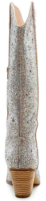 Matisse Nashville Rhinestone Western Knee High Boot in Clear Rhinestone