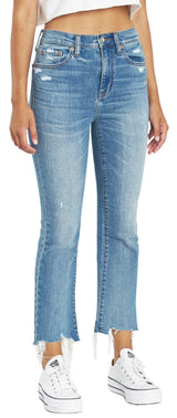DAZE Shy Girl High Rise Crop Flare Jeans in Wishes - Side