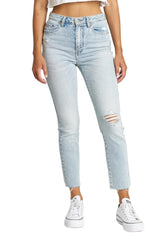 DAZE Daily Driver High Rise Skinny Straight Jeans in Winner - Front