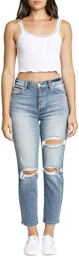DAZE The Original High Rise Mom Denim Jeans in Obsessed - Full Body