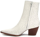 Matisse Caty Western Ankle Boot in White Snake/Brown