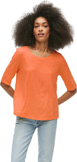 Michael Stars Dua Supima Elbow Length Swing Tee in Marmalade
