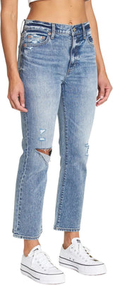 DAZE Shy Girl High Rise Crop Flare Jeans in Deep Dive - Side