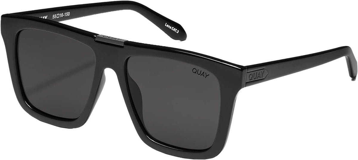 Quay Name Drop Oversized Flat Top Sunglasses Black Blue Gradient Unisex Amazon.com: QUAY High Key Polarized Aviator Sunglasses  main image 4