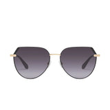 Main Character Oversized Flat-Top Rounded Sunglasses Black Gold Frame/Smoke - front