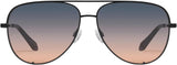 Quay Unisex High Key Classic Aviator Sunglasses in Black Frame/Smoke to Coral Lens - front