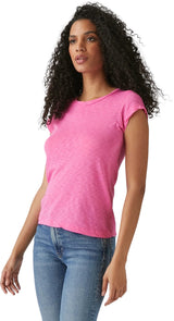 Michael Stars Trudy Supima Short Sleeve Tee in Azalea