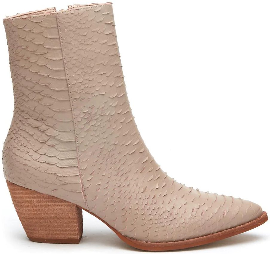 Matisse Caty Western Ankle Boot in Ivory Snake