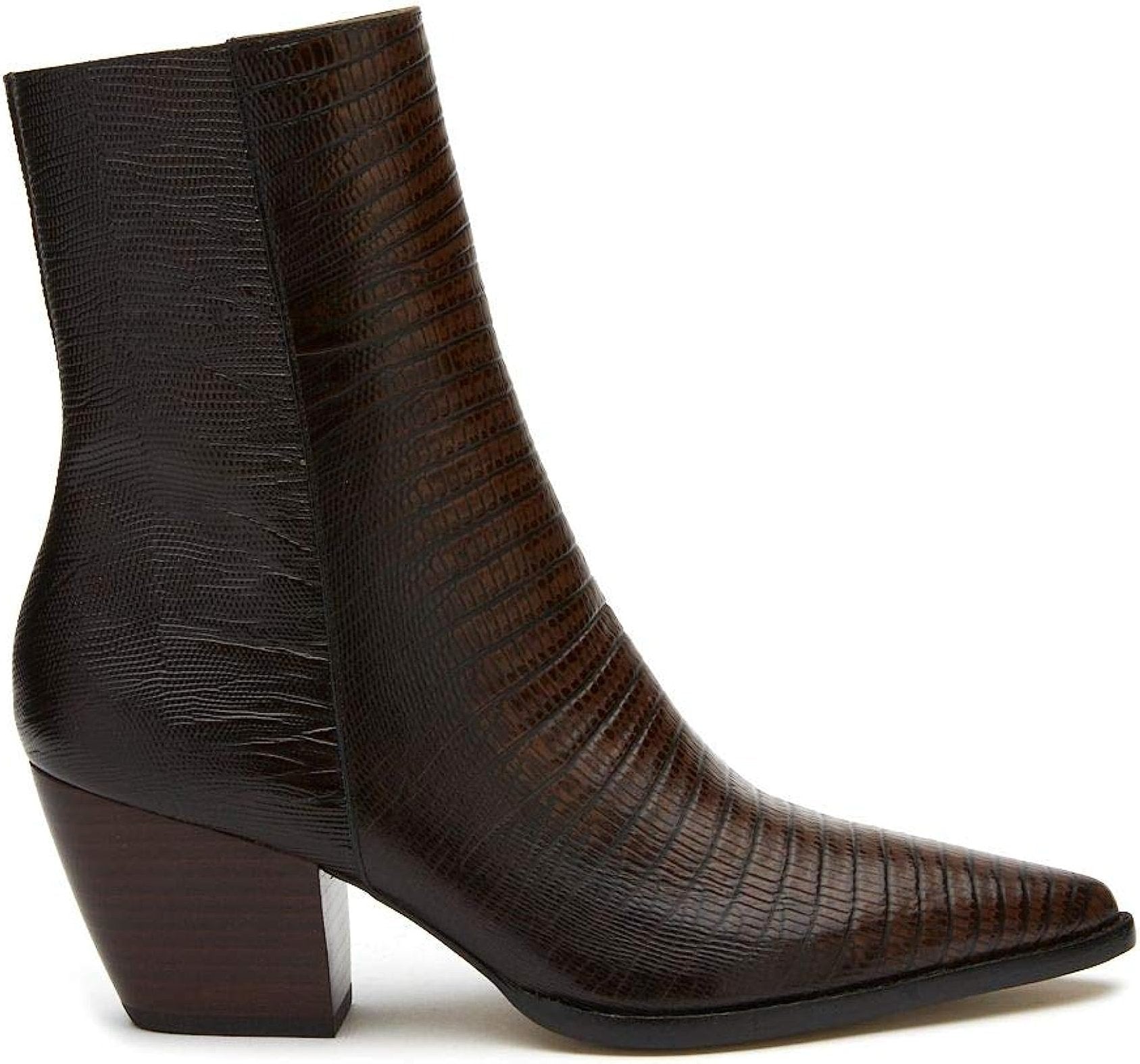 Matisse Caty Western Ankle Boot in Chocolate Lizard