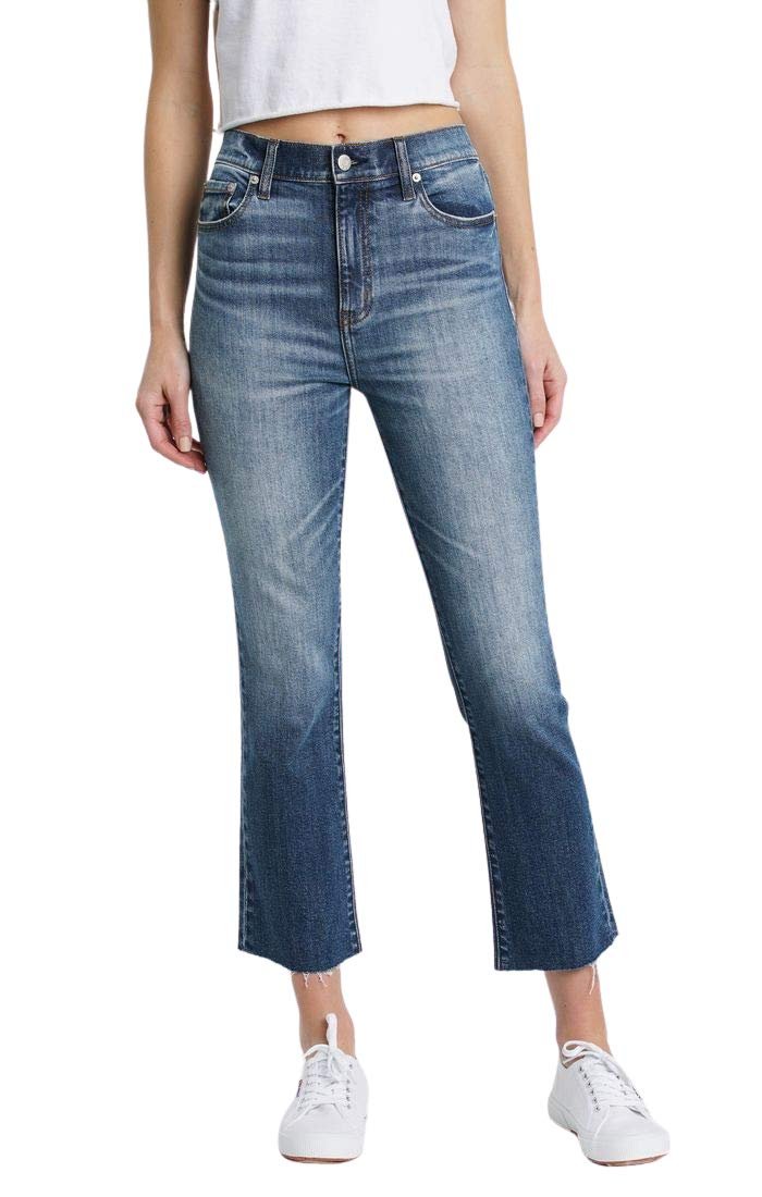 DAZE Shy Girl High Rise Crop Flare Jeans in Snooze - Front