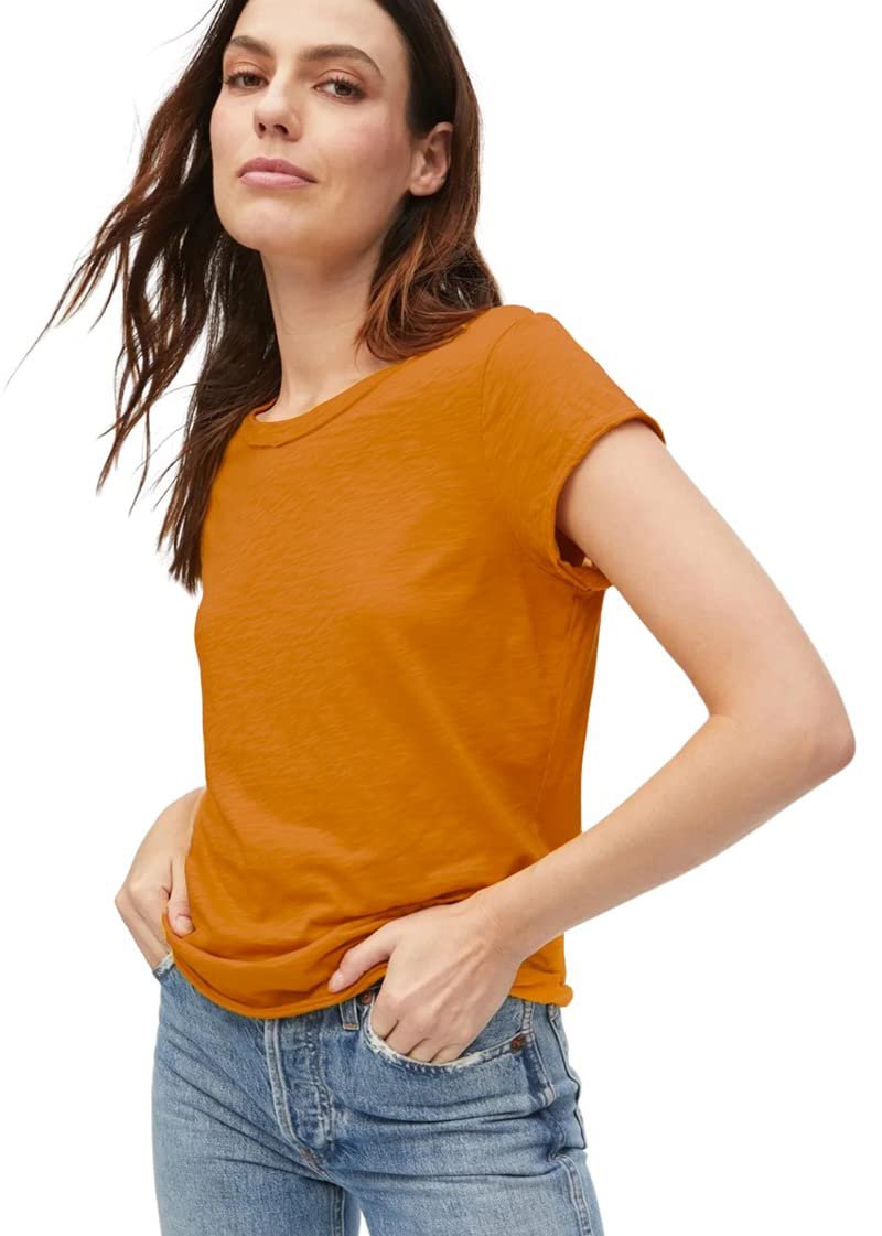 Michael Stars Trudy Supima Short Sleeve Tee in Turmeric