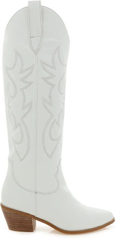 Billini Urson Knee High Western Boot in White