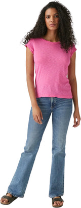 Michael Stars Trudy Supima Short Sleeve Tee in Azalea