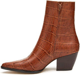 Matisse Caty Western Ankle Boot in Brown Croc