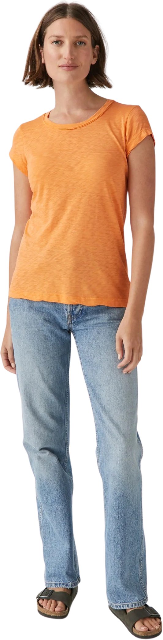 Michael Stars Trudy Supima Short Sleeve Tee in Marmalade