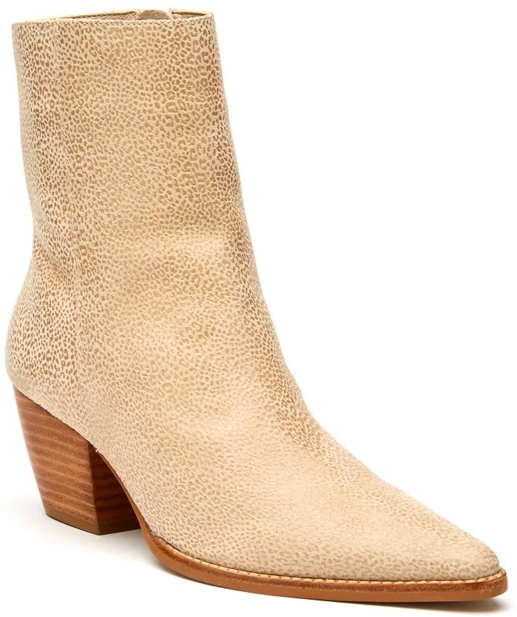 Matisse Caty Western Ankle Boot in Ivory Mini Leopard