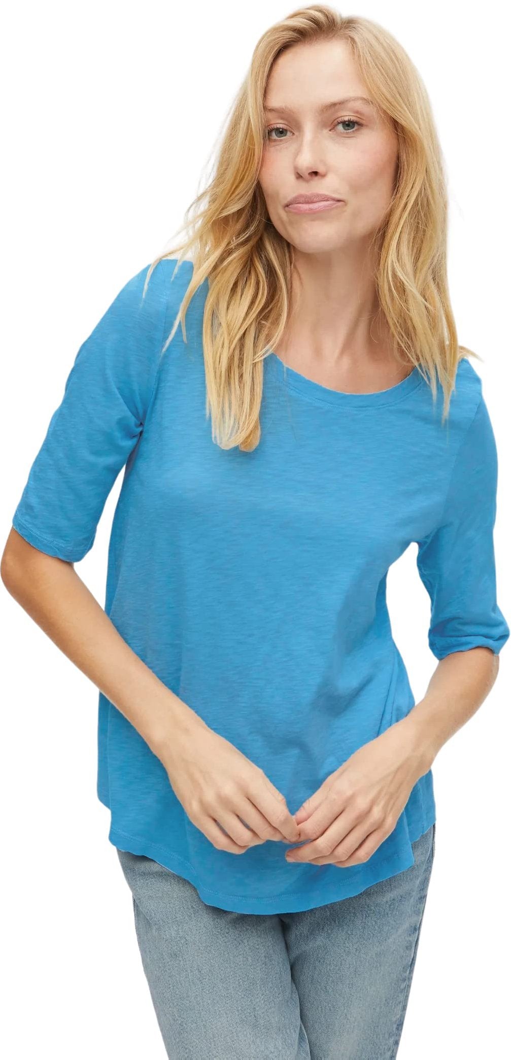 Michael Stars Dua Supima Elbow Length Swing Tee in Capri