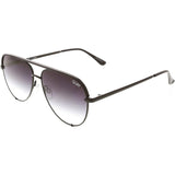 Quay Unisex High Key Mini Classic Aviator Sunglasses in Black Frame/Fade Lens - Full
