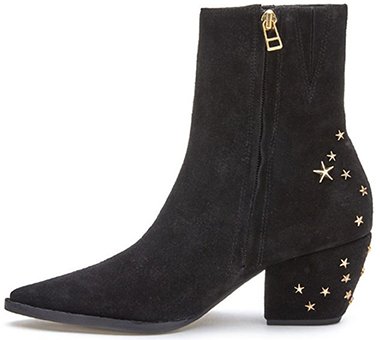 Matisse Caty Western Ankle Boot in Black Suede Stars