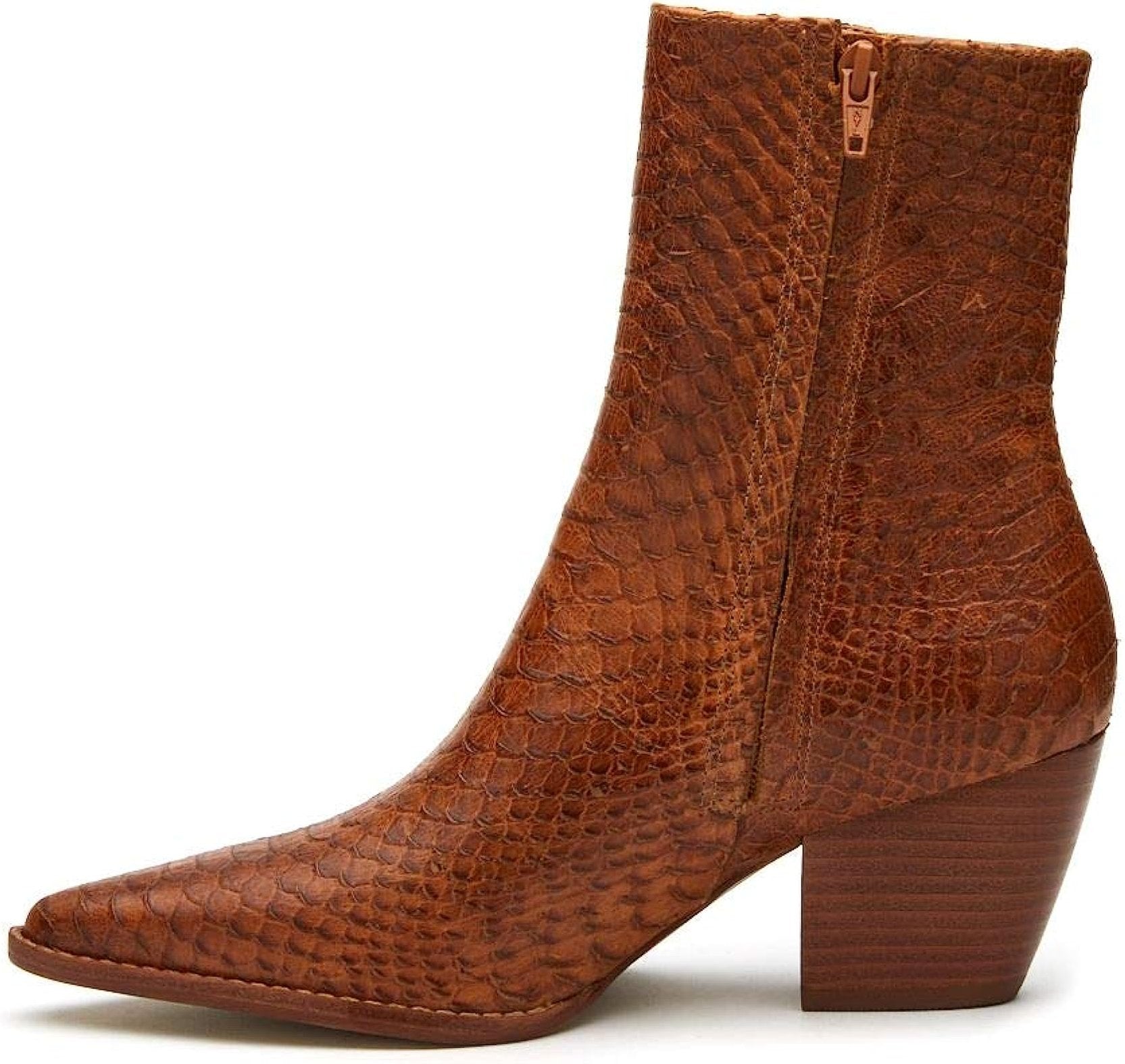 Matisse Caty Western Ankle Boot in Cognac Snake