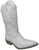 Coconuts by Matisse Gaucho Cowboy Mid Length Boot in Solid White