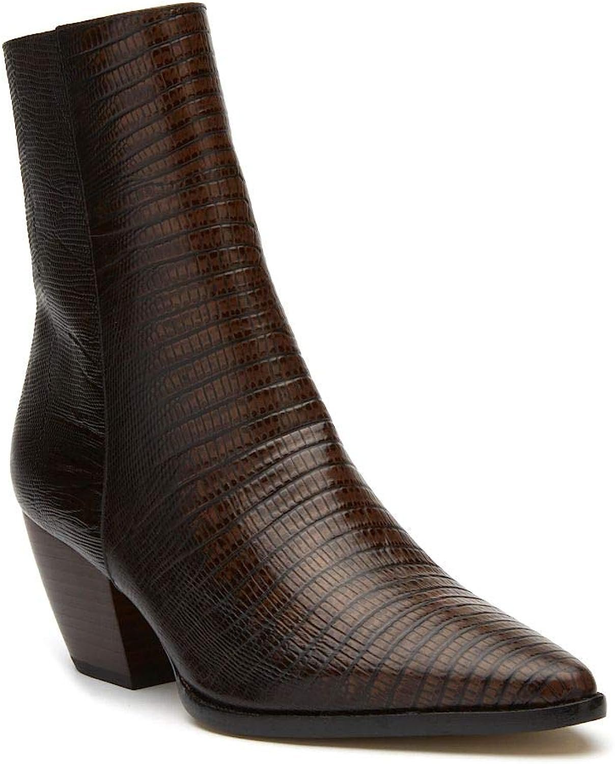 Matisse Caty Western Ankle Boot in Chocolate Lizard