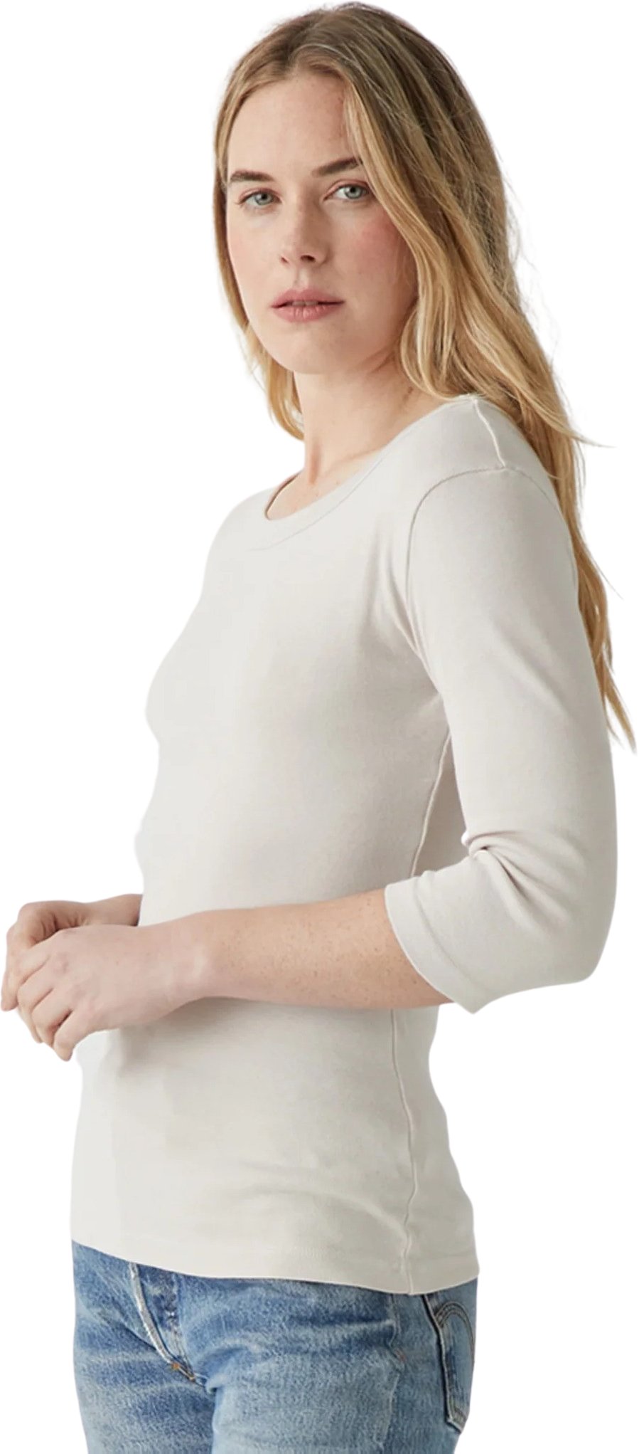 Michael Stars Dot 3/4 Sleeve Tee in Cement
