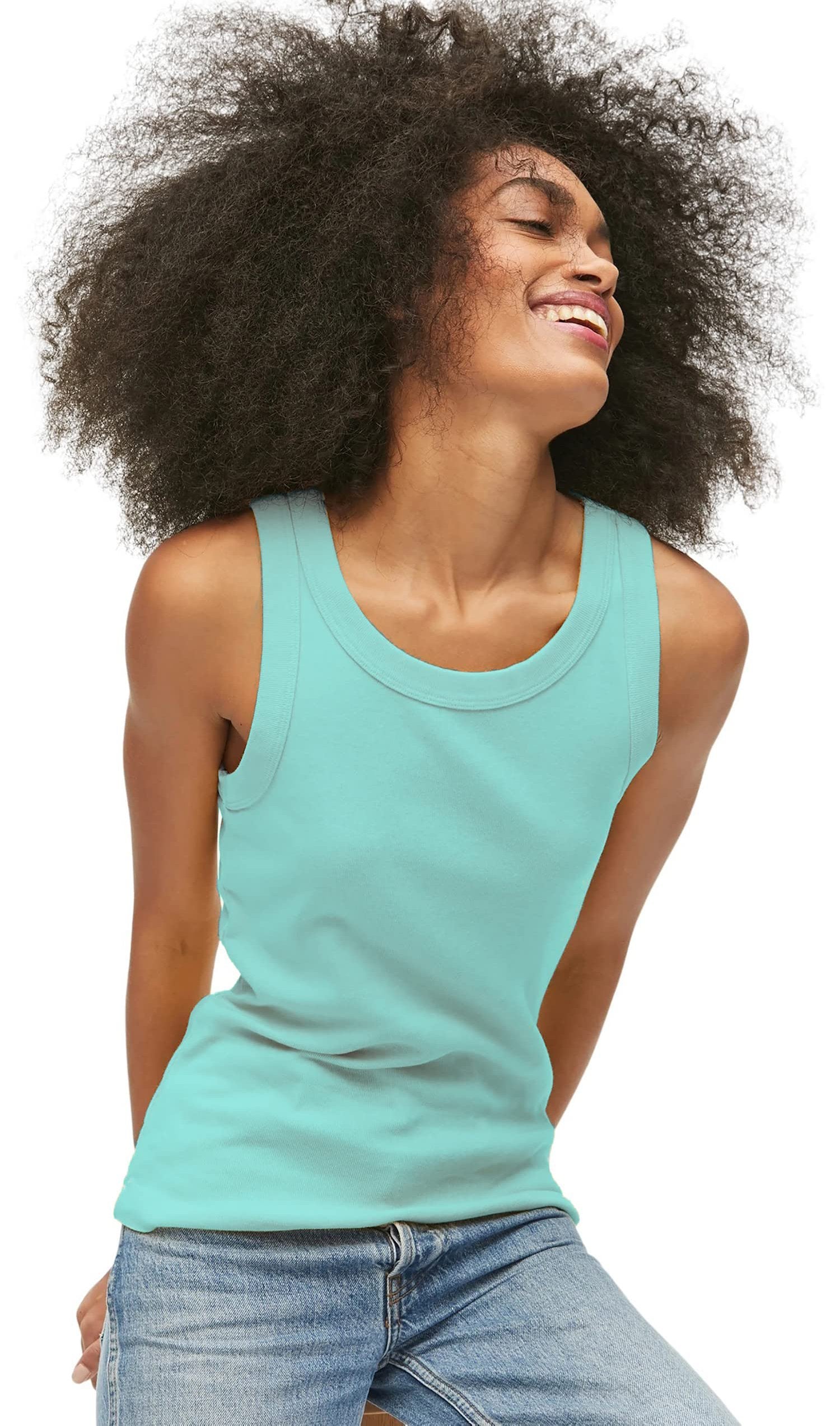 Michael Stars Paloma Tank Top in Aquamarine