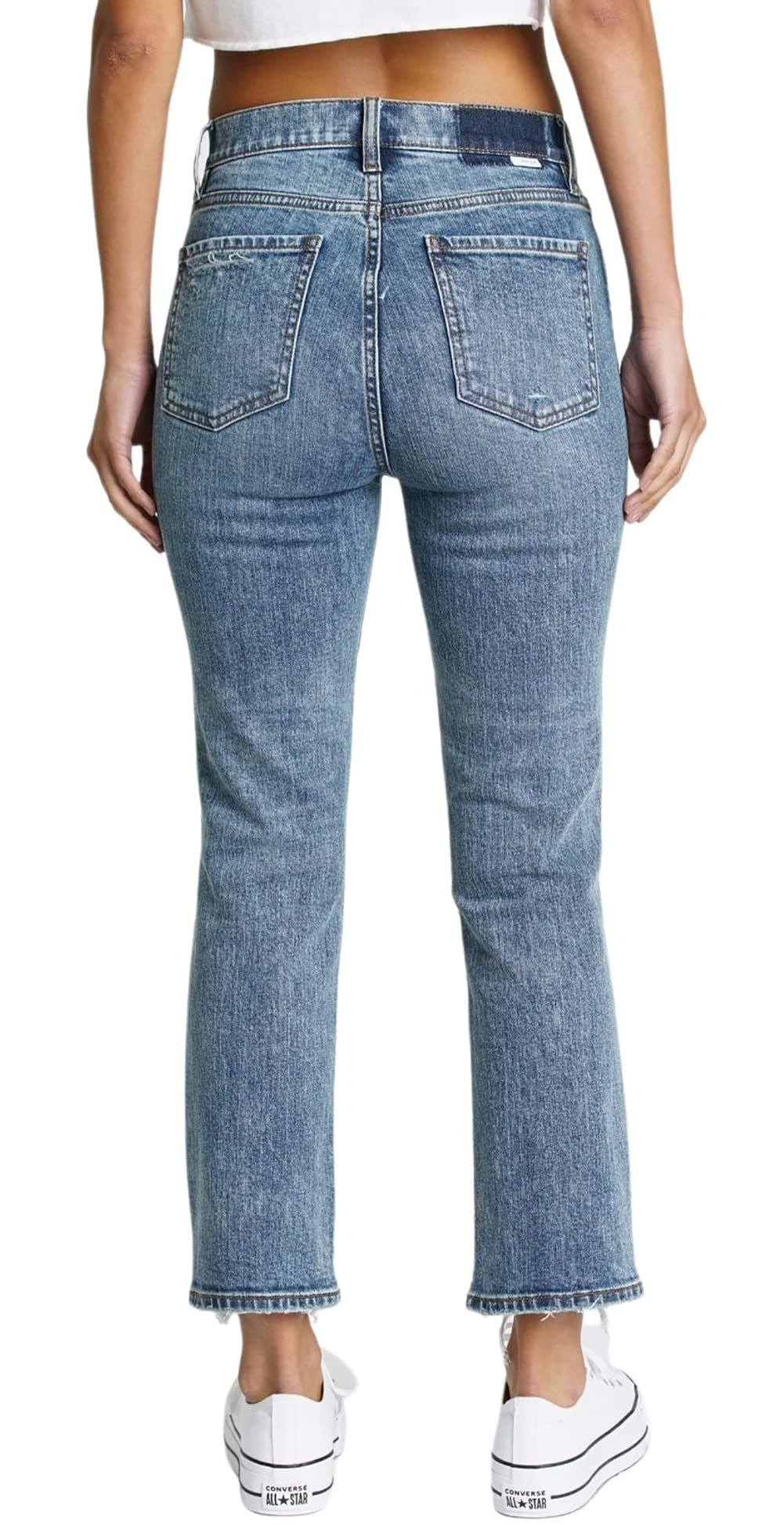 DAZE Shy Girl High Rise Crop Flare Jeans in Wild Child - Back