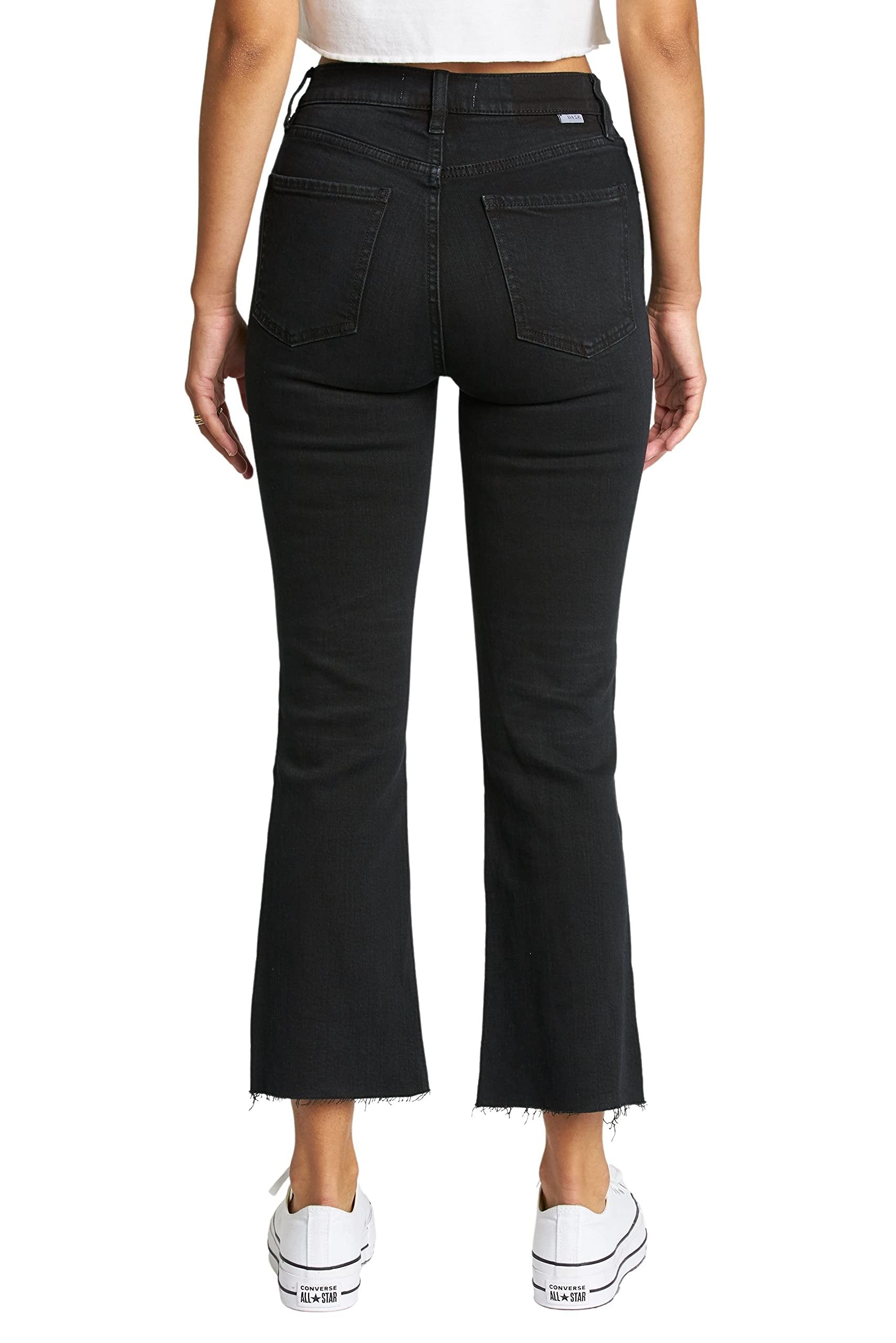 DAZE Shy Girl High Rise Crop Flare Jeans in Video Games - Back