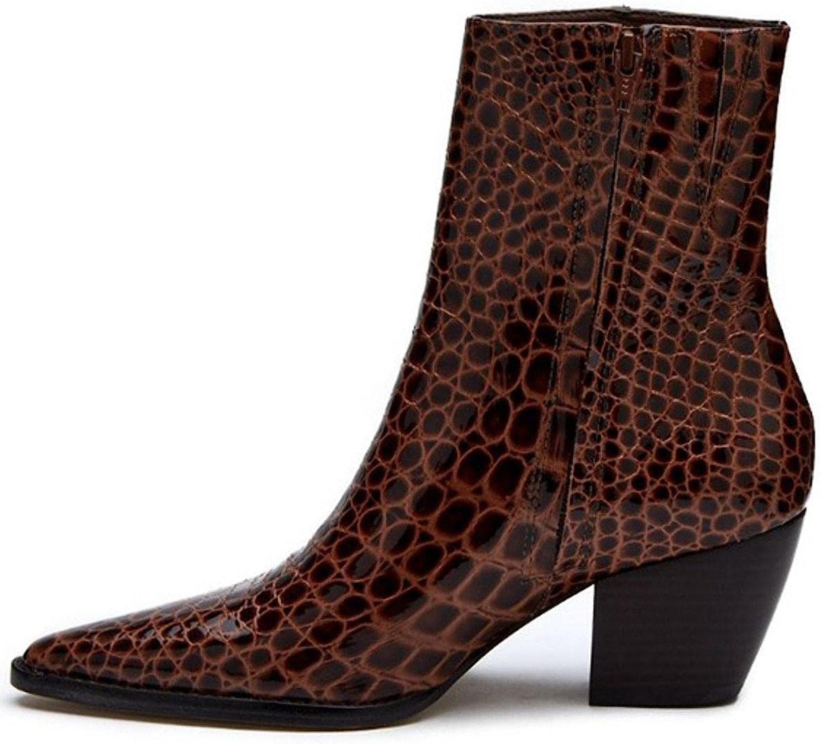 Matisse Caty Western Ankle Boot in Brown Snake