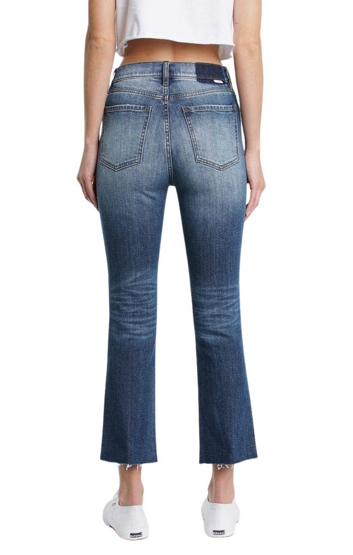 DAZE Shy Girl High Rise Crop Flare Jeans in Snooze - Back