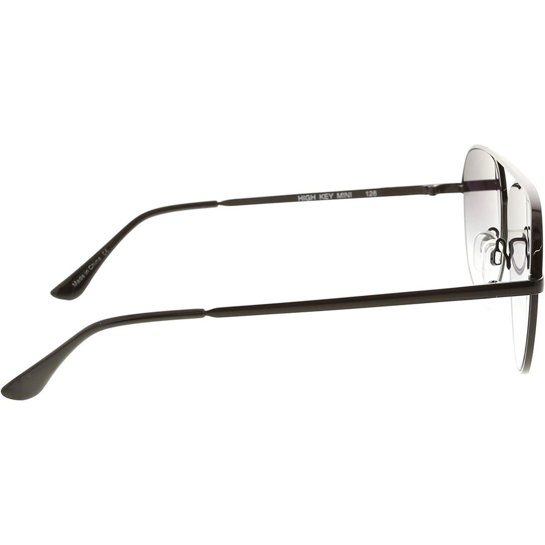 Quay Unisex High Key Mini Classic Aviator Sunglasses in Black Frame/Fade Lens - Side