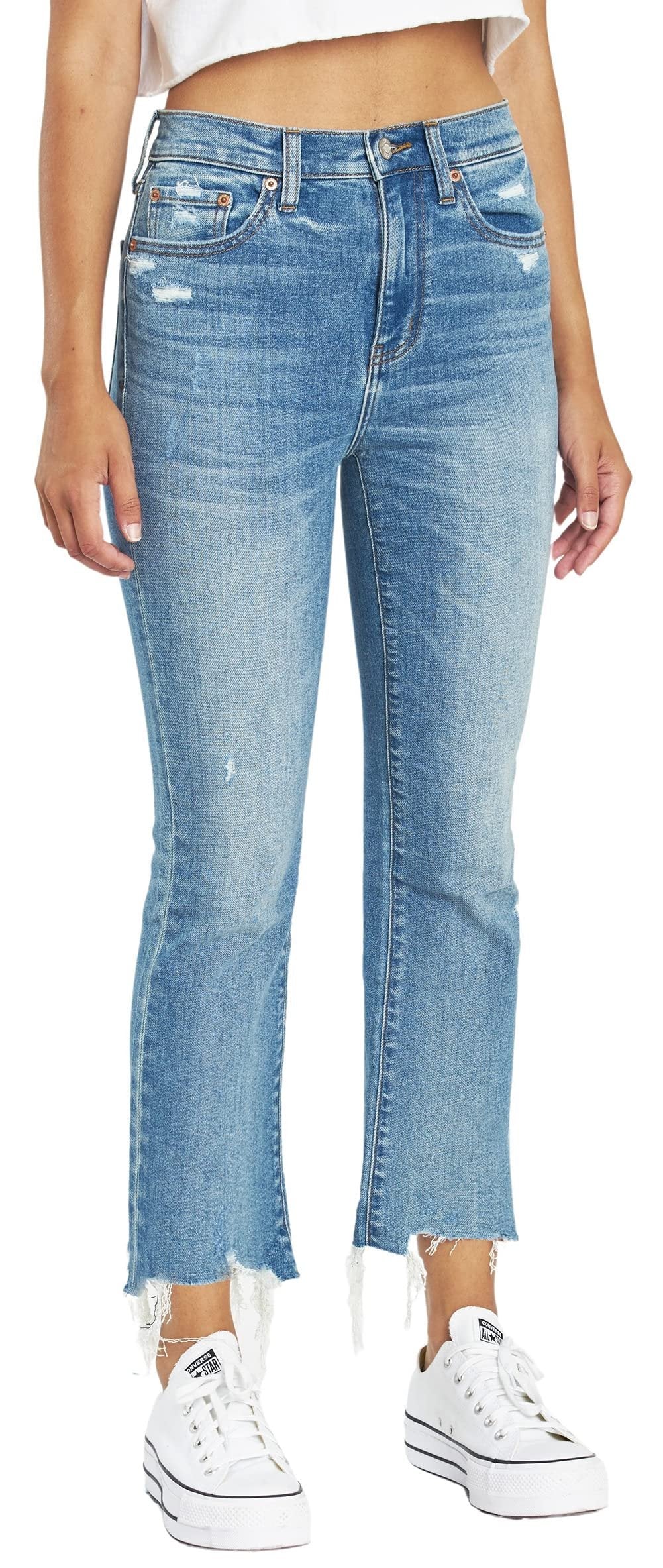 DAZE Shy Girl High Rise Crop Flare Jeans in Wishes - Side