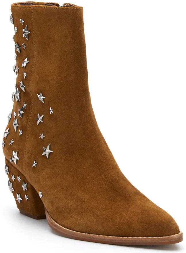 Matisse Caty Western Ankle Boot in Fawn Suede Stars