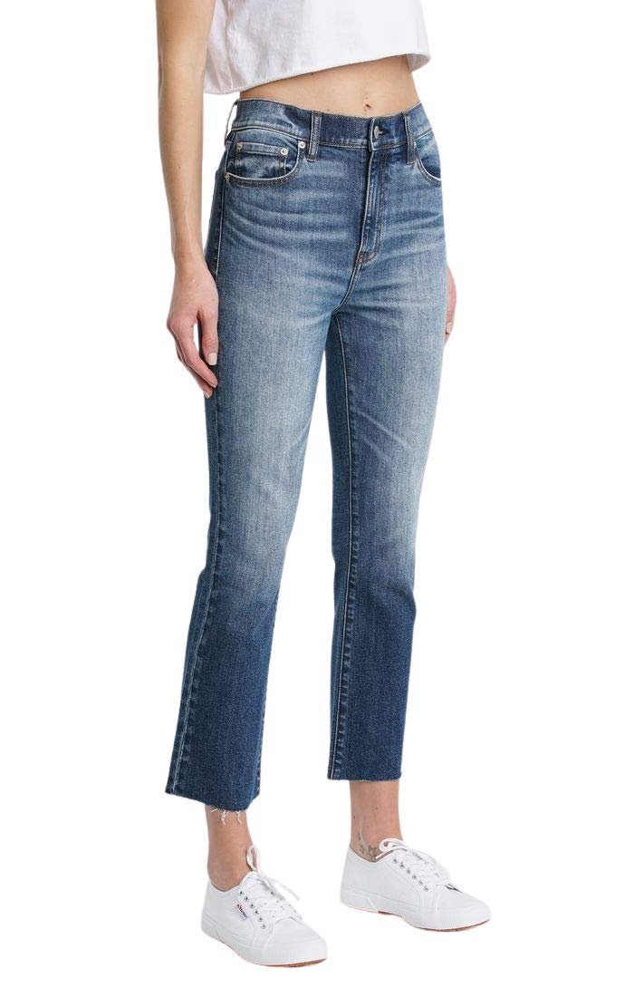 DAZE Shy Girl High Rise Crop Flare Jeans in Snooze - Side