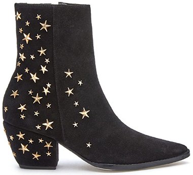 Matisse Caty Western Ankle Boot in Black Suede Stars