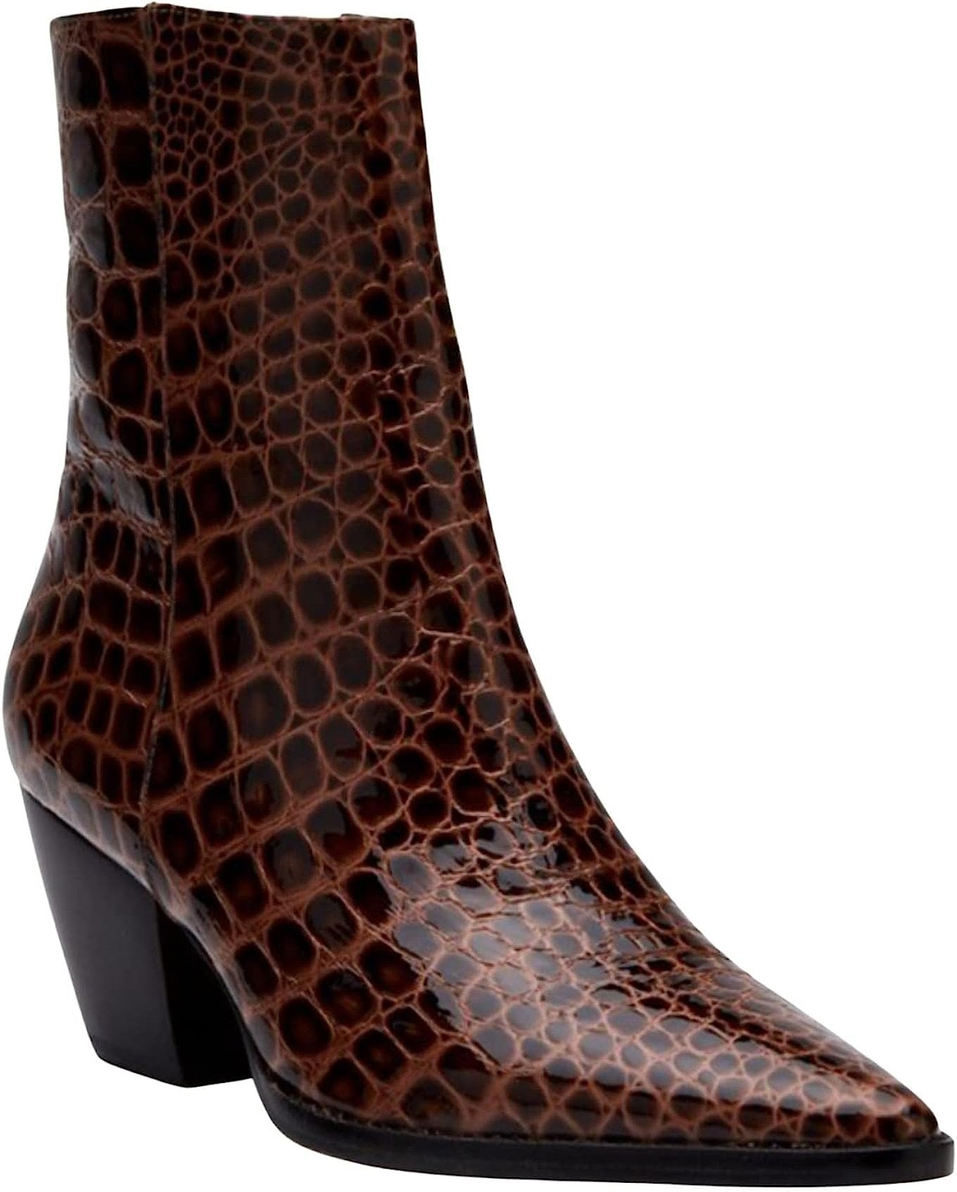 Matisse Caty Western Ankle Boot in Brown Snake